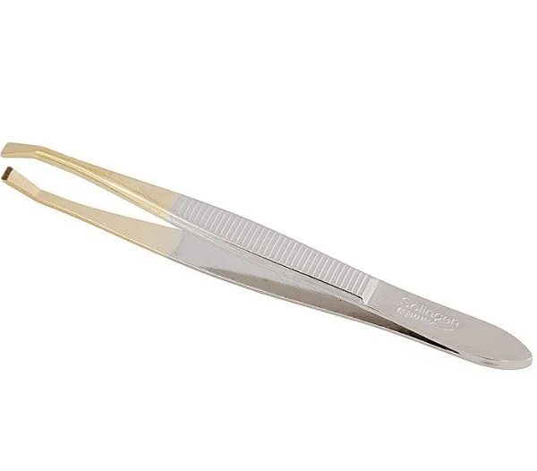 Pinza depilar punta oro